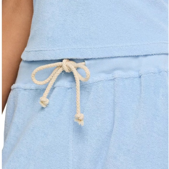 perfectwhitetee Gogo Terry Cropped Jogger Pants in Sky Blue - Picture 5 of 5